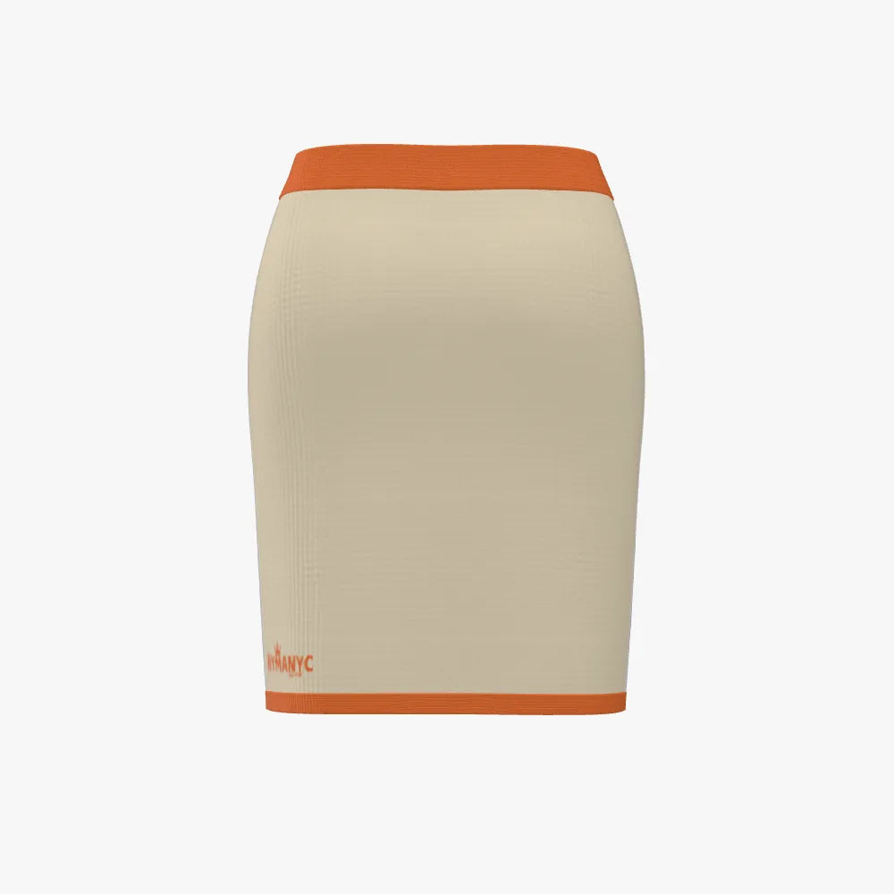 Beige skirt with orange band on a white background