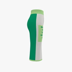 Green and gray compression sleeve on a white background