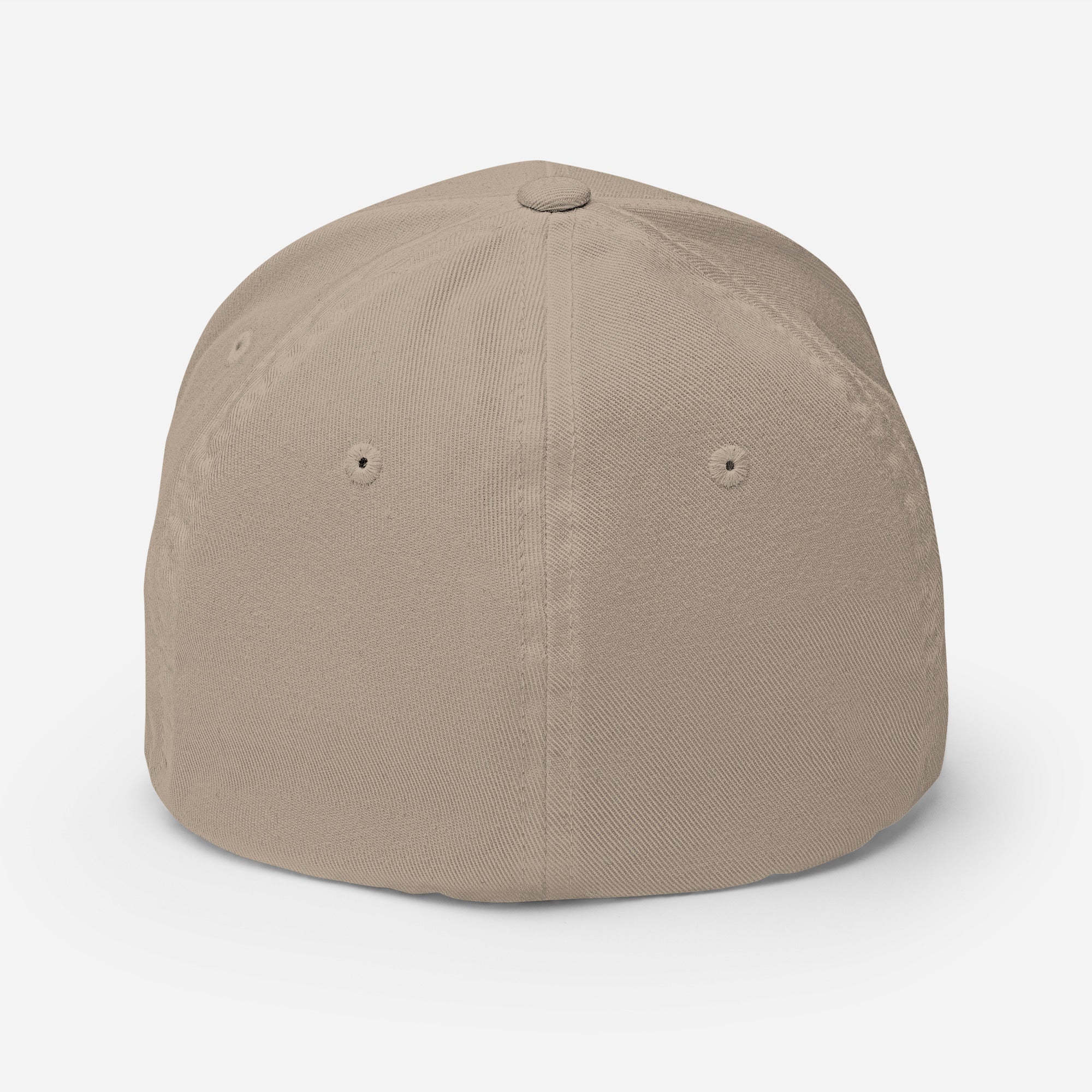 Beige baseball cap on a light gray background