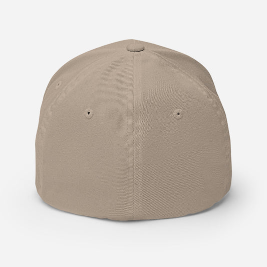 Beige baseball cap on a light gray background