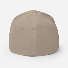 Beige baseball cap on a light gray background