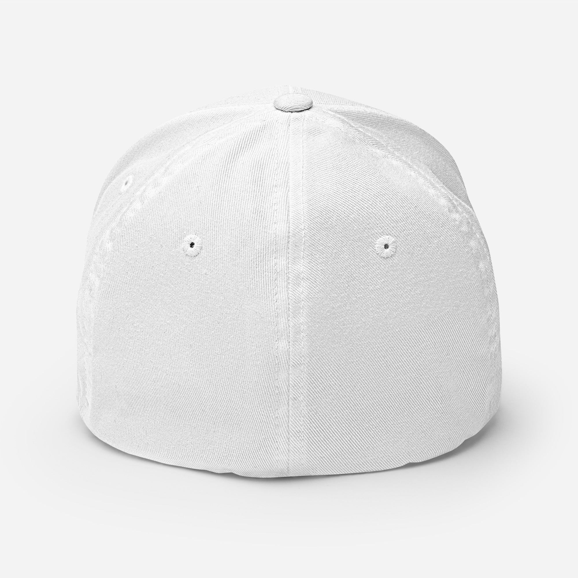 White baseball cap on a light gray background