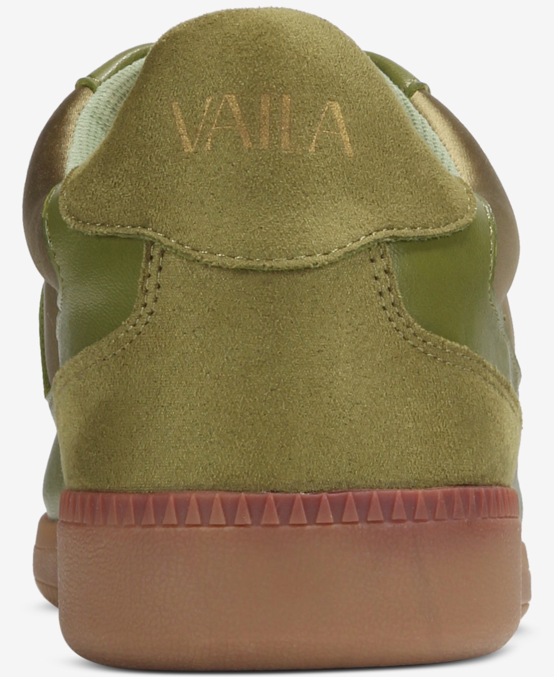 Green sneaker with 'Vaila' branding on a white background