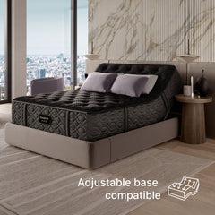 Gray mattress with adjustable base in a modern bedroom setting