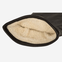 Bella (black) - Italian lambskin leather gloves with lambswool lining & - detail view 2