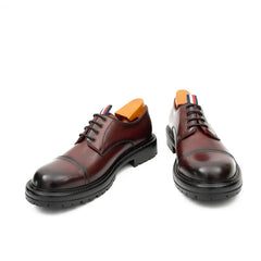 Big Cap Toe Derby shoes Wine red