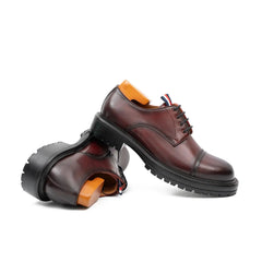Big Cap Toe Derby shoes Wine red