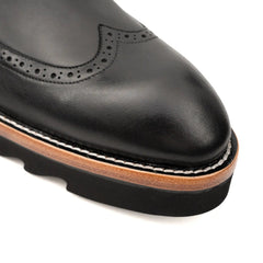 Black Brogue Platform Chelsea Boot