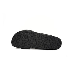 Black sandal sole on a white background