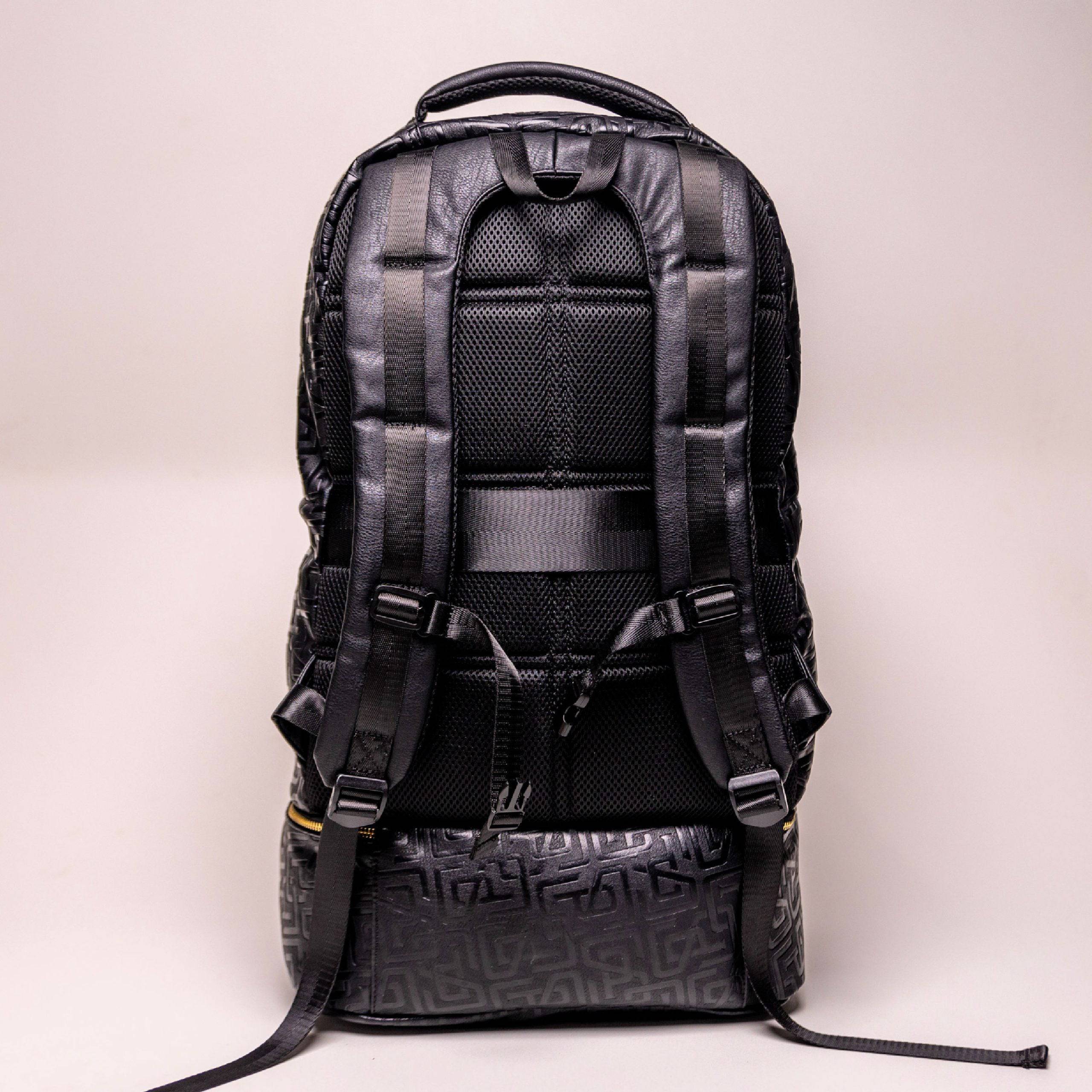 Black Monogram Leather Patented Carry-On Backpack