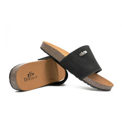 Black Single - Strap Slide Sandals