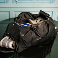 Black Leather Duffle Bag Sole Premise