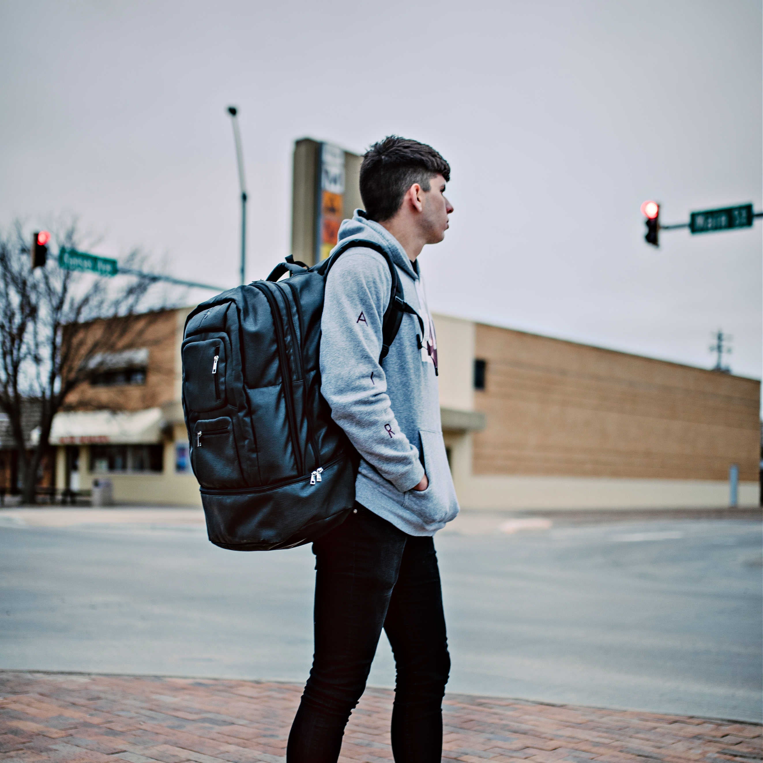 Black Leather Patented Carry-on Bag (XL Design)