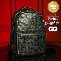 Black Monogram Leather Commuter Bag