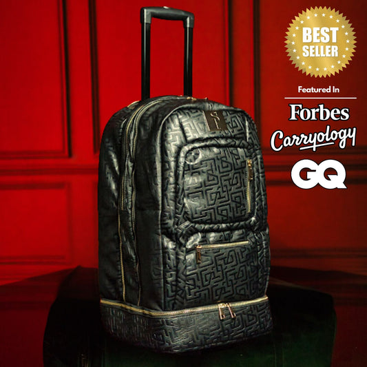 Black Monogram Leather Carry-On Roller Bag Sole Premise