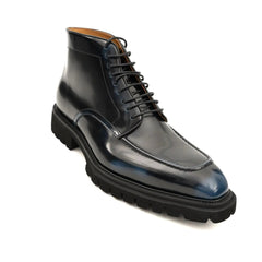 Blue Patent Lug Sole Boot