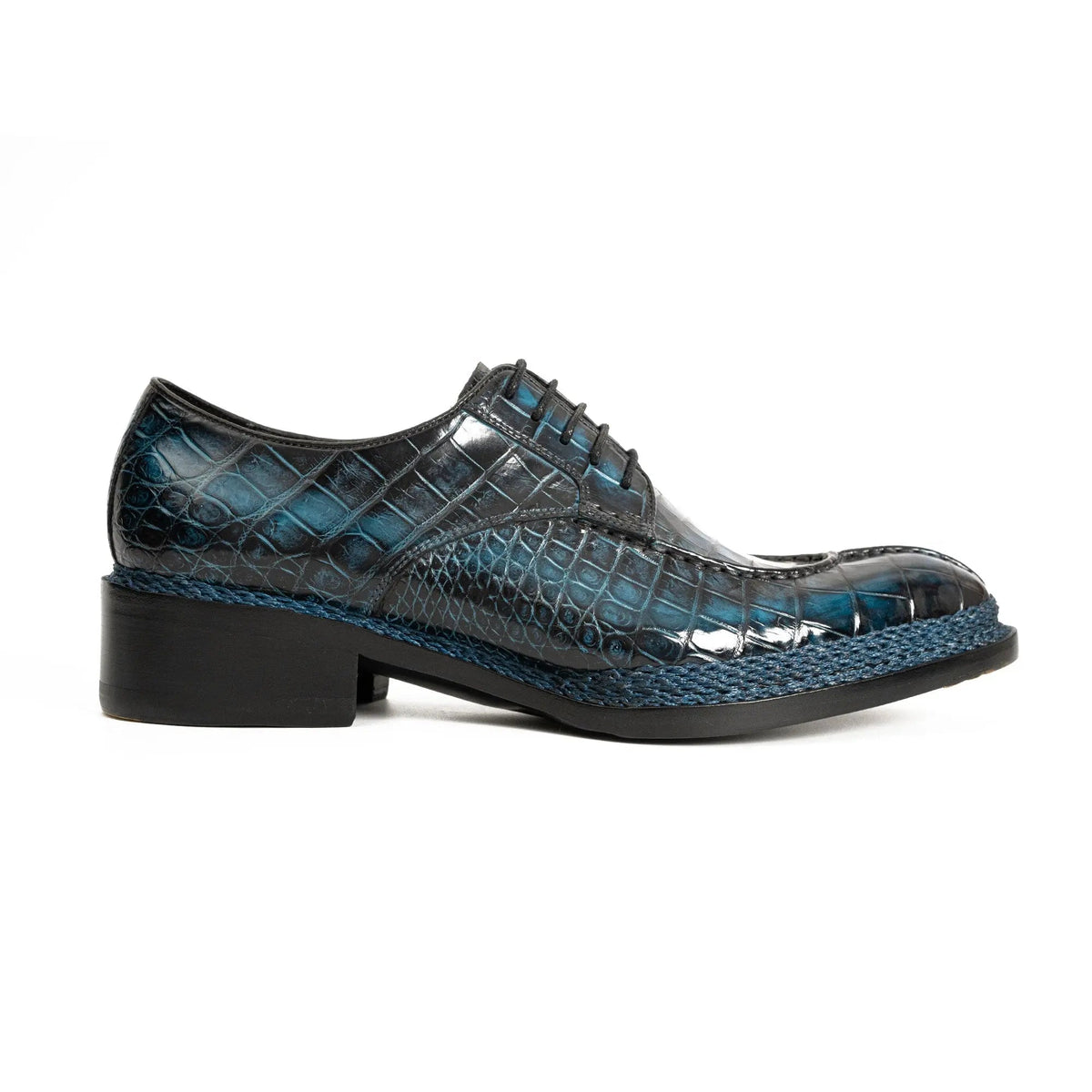 Blue Patina Crocodile Norwegian Oxford 8002