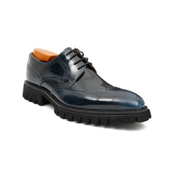 Blue derby brogue shoes