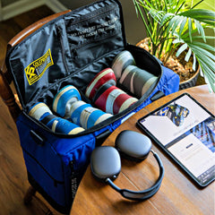 Blue Sneaker Duffle Sole Premise