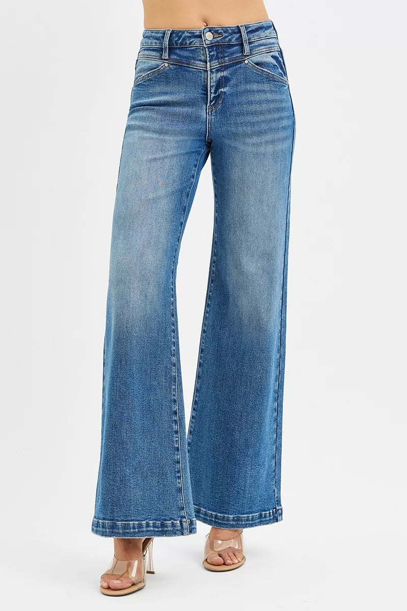Blue jeans on a white background