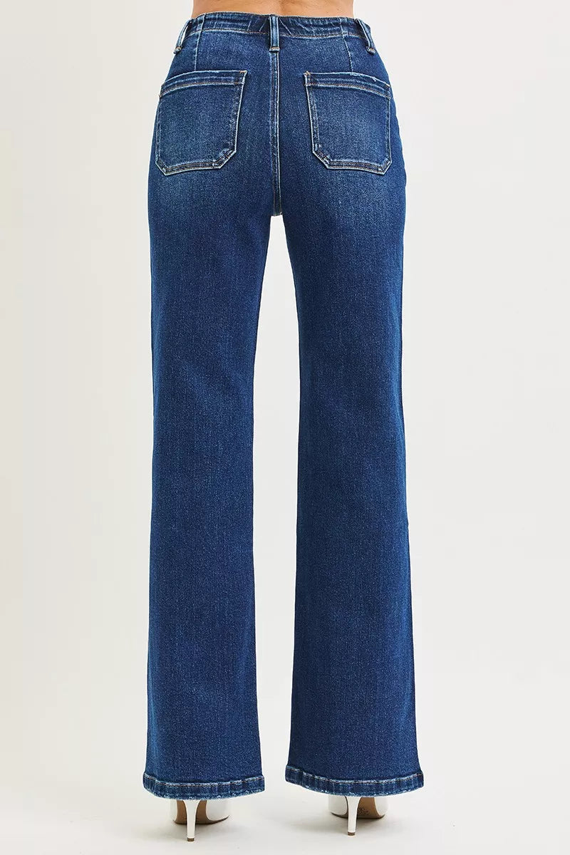Blue jeans on a white background