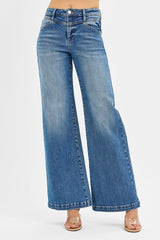 Blue jeans on a white background