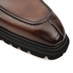 Borwn Burnished Double Monk Boot