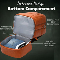 Brown Leather Patented Carry-on Bag (XL Design)