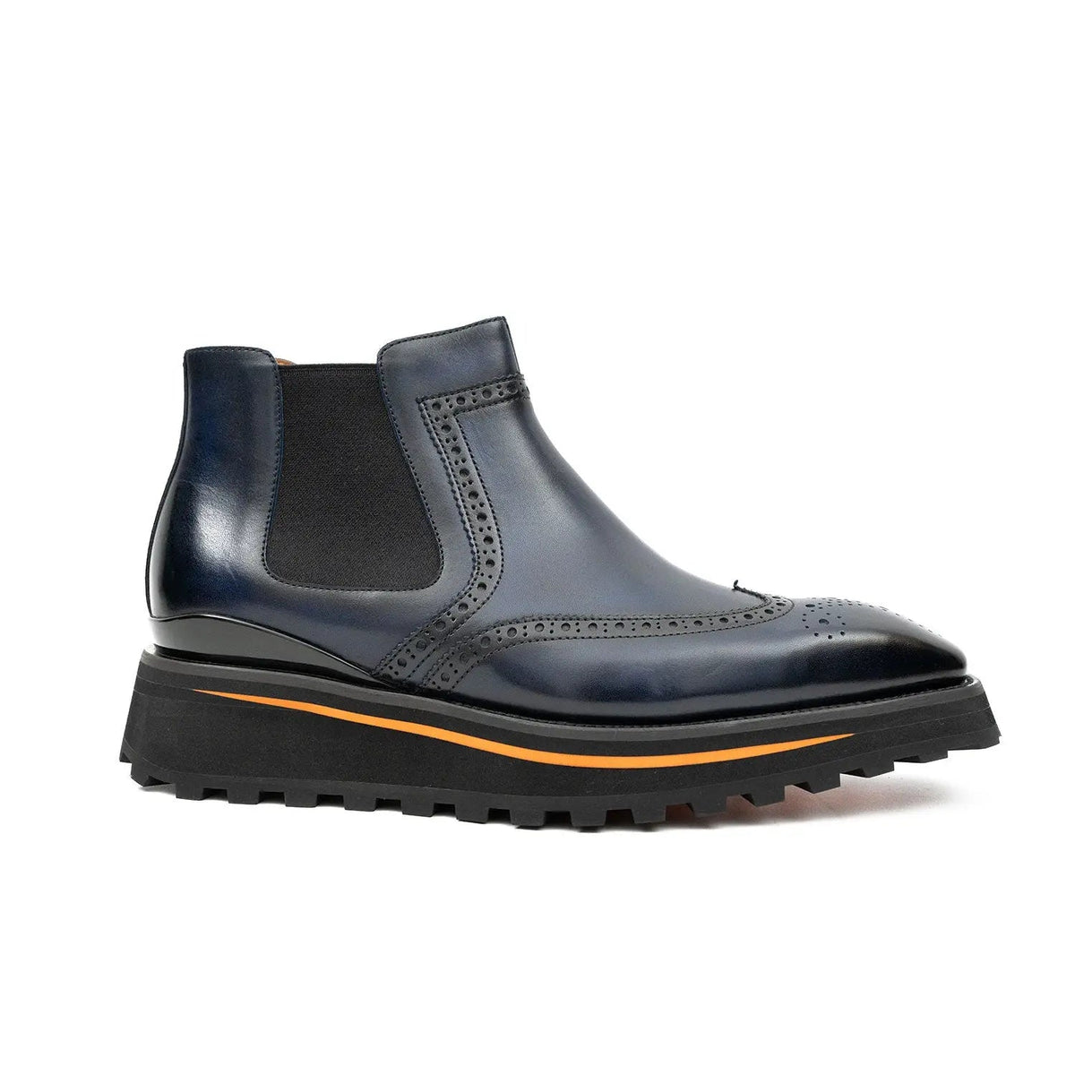 Brogue Thick-Soled Chelsea Boot 2891 Blue