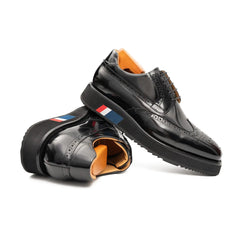 Brogue Wingtip Derby Black Platform Shoe