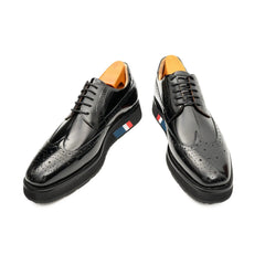 Brogue Wingtip Derby Black Platform Shoe