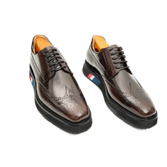 Brogue Wingtip Derby Burgundy Platform Shoe