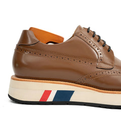 Brown Brogue Shoes with Colorful Sole