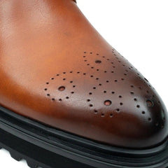 Brown Dual-Buckle Chunky Sole Brogues