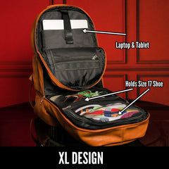 Brown Leather Patented Carry-on Bag (XL Design)