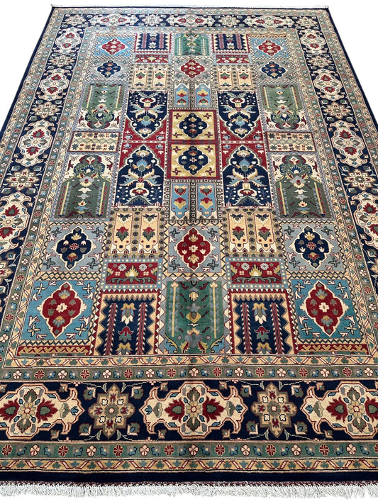 Hand-Knotted Afghani Bakhtiari Garden Rug | 6'9" x 9'10" Wool Area Rug Rugistan