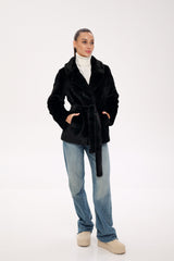 Faux Mink Effect Fur Coat
