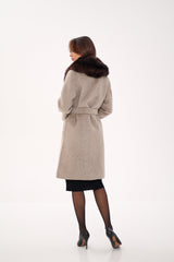 Genuine Polar Fox Fur Virgin Wool Coat Alaska® Outerwear Company