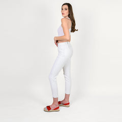 Embroidered Crystals Hem Capris