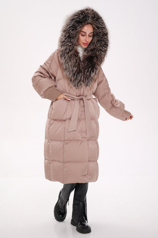 Rei Silver Fox Fully Lined Hood Down Coat in Blush Alaska® Outerwear Company