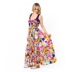 Sunburst Pleated Trapeze Maxi