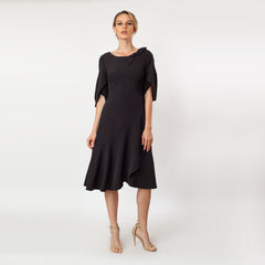 Tulip Sleeve T-length Fit & Flare Dress