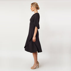 Tulip Sleeve T-length Fit & Flare Dress