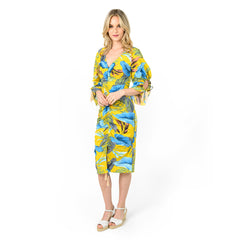 Rouched Front Midi Sheath