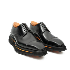 Calf leather dress three quarters derby shoes Black