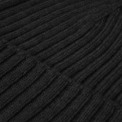 Milano (black) - Italian 100% cashmere ribbed beanie (unisex)
