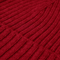 Milano (red) - Italian 100% cashmere ribbed beanie (unisex)