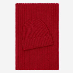 Milano (red) - Italian 100% cashmere ribbed beanie (unisex)