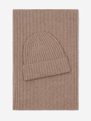 Napoli (brown) - Italian 100% cashmere ribbed scarf (unisex)
