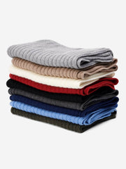 Napoli (light grey) - Italian 100% cashmere ribbed scarf (unisex)
